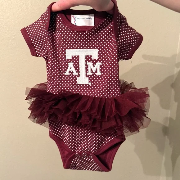 Texas A&M Baby Tutu Bodysuit NB 0-3M | Two Feet Ahead | NWT Aggies - Picture 2 of 5